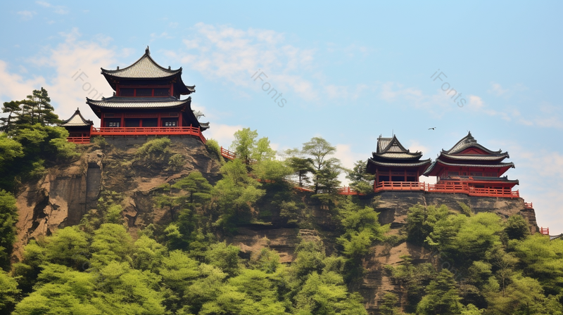 高清的图片绿色的树林蓝天白云天空,高清,摄影图,摄影图片,图片大全,摄影图免费下载